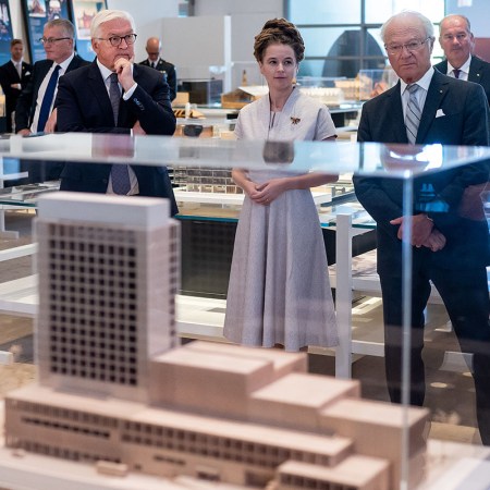 City officials reviewing plans for the wooden skyscraper, or plyscraper, Sara Kulturhus in Skellefteå, Sweden