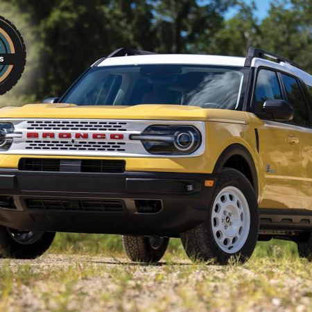 2024 Ford Bronco Sport Heritage Edition in yellow. We test drove the retro SUV — here's our full review.