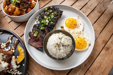 Dishes from the brunch menu at Anju, one of our favorite brunch restaurants in Washington, D.C.