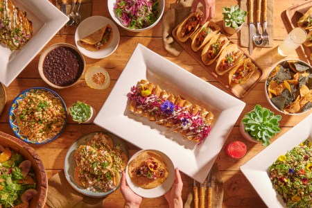 Spread of food on a table