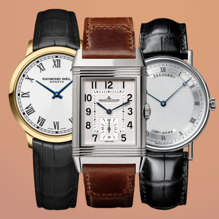 Raymond Weil Toccata; Jaeger-LeCoultre Reverso; Breguet Classique